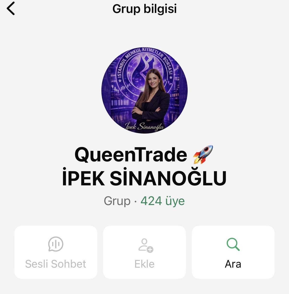 QueenTrade İpek Sinanoğlu WhatsApp Grup Bilgisi - İstanbul Menkul Kıymetler Borsası logosu