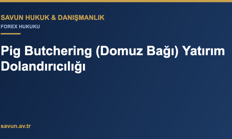 Pig Butchering (Domuz Bağı) Yatırım Dolandırıcılığı ve Hukuki Süreç 2 Pig Butchering (Domuz Bağı) Yatırım Dolandırıcılığı